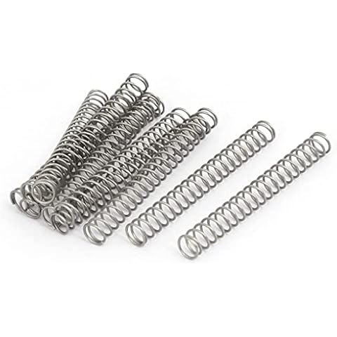 0.6mmx6mmx50mm 304 Springs Stainless Steel Compression Springs Silver Compression Springs Tone 10pcs Cover