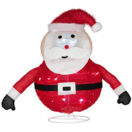 Weihnachtsmann faltbar 30 LED weiß 58 cm Batterie Timer Weihnachten...