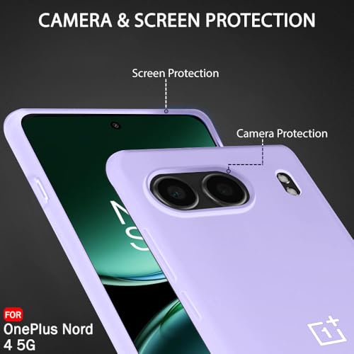 Image of MOBILOVE Back Cover Case for OnePlus Nord 4 5G | Pure Liquid Soft Matte Silicone Case with Logo and Comes with Camera and Screen Protection Back Cover for OnePlus Nord 4 5G (Purple)