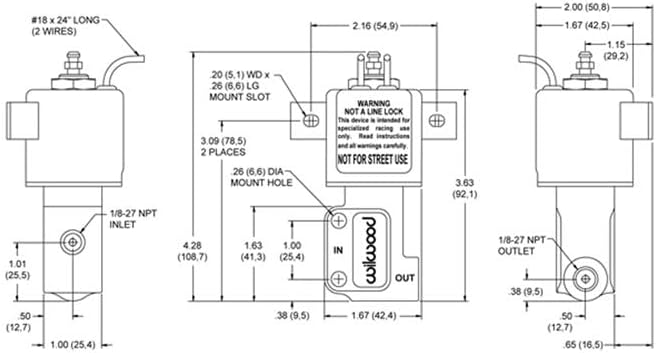 Wilwood 260-9921 Valve, Line Shut-off, Solenoid Activated