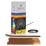 Simply Vedic 7 Chakra Incense Stick Premium Agarbatti with 7 Chakra Evil Eye Lava Stone Bracelet for