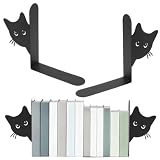 Fermalibri in metallo, 2 pezzi, creatività, per gatti, 15 × 4 × 18 cm, nero, fermalibri co...
