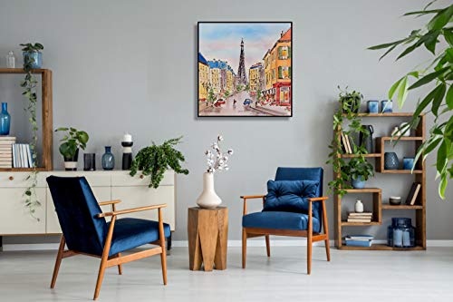 Angie Decoration Boulevard París Cuadro, Acrílico, Multicolor, 70 x 70 cm