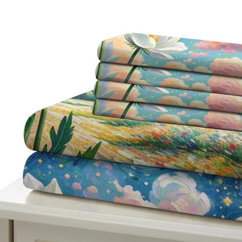 Linge de lit Anémone 3D anti-plis à fermeture éclair cachée 200x200