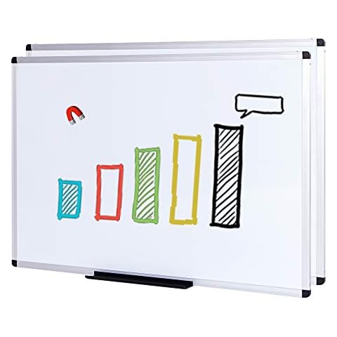 VIZ-PRO Magnetic Whiteboard 2 Pack 120 x 90 cm Dry Wipe White Board for Children Home School Office Whiteboards for Walls Cover