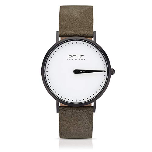 POLE Watches - Herren-Quarz-Analog-Einzeigeruhr mit Lederarmband (Everest)