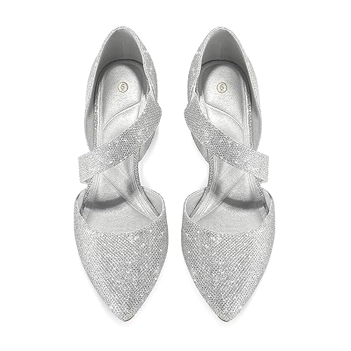 Image of mysoft Women's Pointed Toe Pumps Stiletto Heel Dress Shoes Wide Width | 3 Inch Stiletto Heel, Closed Toe, Wide Width, Elastic Strap, Comfortable, Daily, Wedding Party, Formal, Office Work Dressy