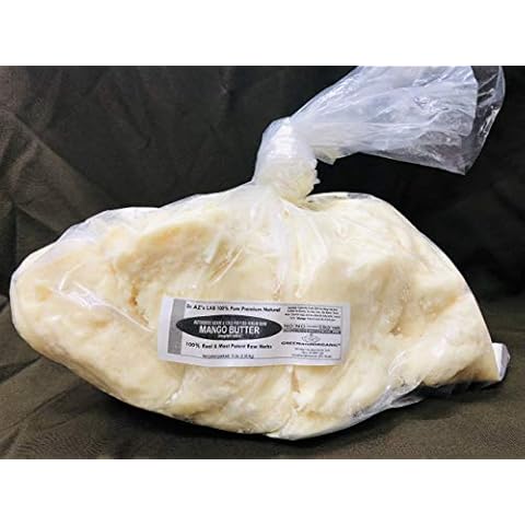 5Lbs MANGO BUTTER PREMIUM Organic Unrefined Raw Virgin 100% Pure Cold Press Grade A Non GMO 100% Natural For Skin BodyCare Beauty Moisturizer DIY For Body Butters, Soap Making,Lotions, Creams Cover