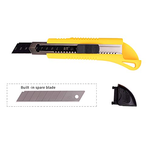 image for Zog Utility Knife with Ultra Sharp Black Blade, Retractable Box Cutter