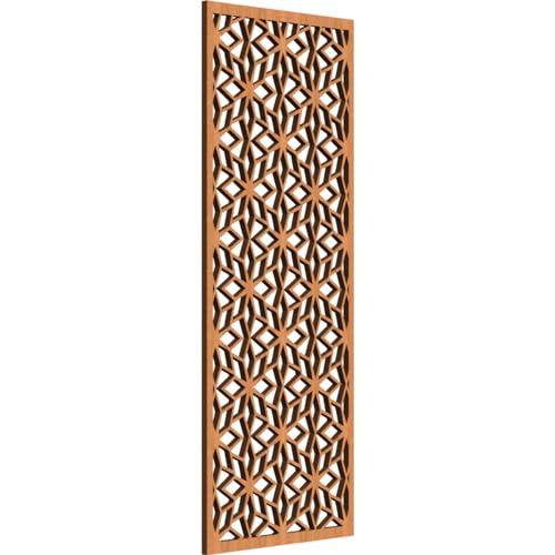 Image of 13 3 /8 inchW x 34 3 /8 inchH x 3 /8 inchT Lake Decorative Fretwork Wood Wall Panels, Cherry