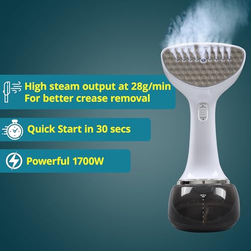 Image of Balzano Garment Steamer 1700W for Clothes | Portable Handheld Steamer Iron | 360ml Tank, 30s Heat-Up, 28g Continuous Steam (White)