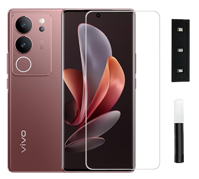 Image of Diruite UV Tempered Glass for Vivo V 29 /29 Pro- Premium 9H Hardness, Full Edge-to-Edge Coverage, Crystal HD Clarity, UV Glue with Easy Installation Kit (Pack of 1)