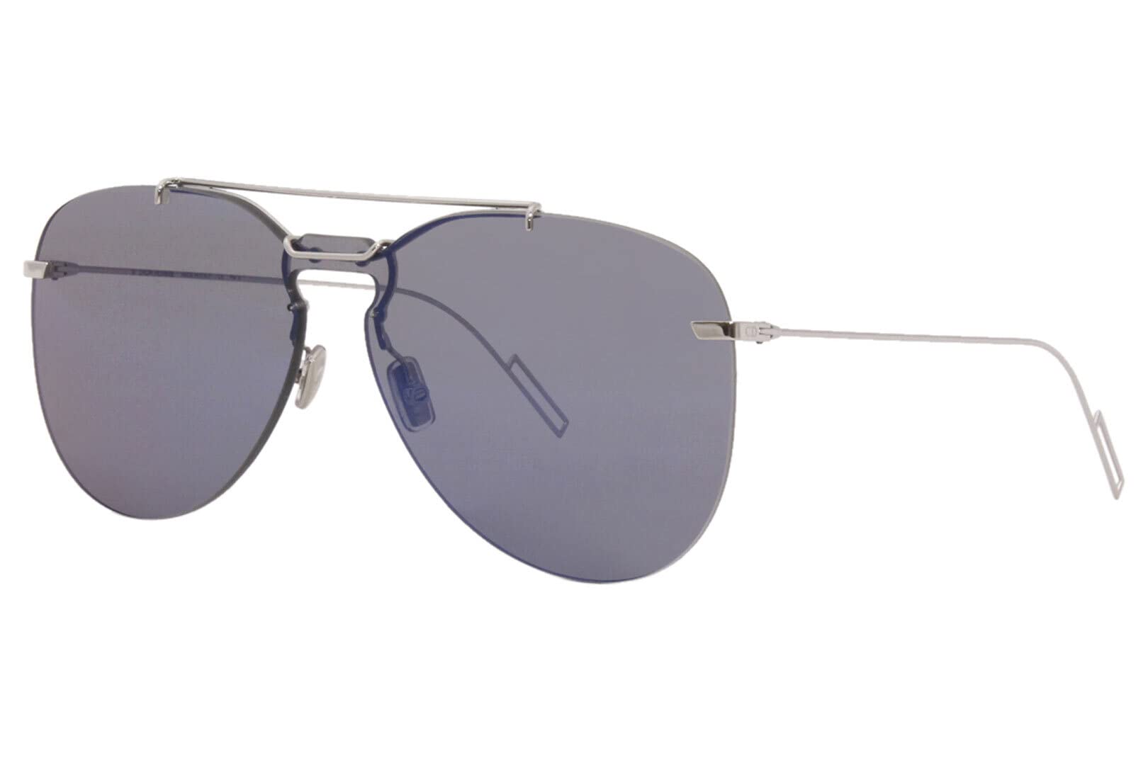 Dior Homme Dior 0222s Silver Blue Lens Mirror Sunglasses