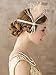 SWEETV 1920s Headpiece Flapper Headband, Pearl Peacock Feather Hair Band, Great Gatsby Accessoreis for Women, Blush Pink
