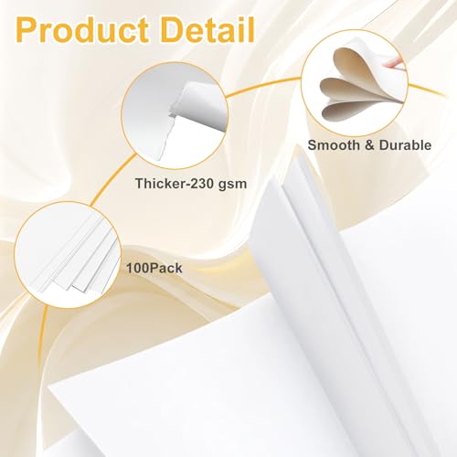 100 Pack White Poster Boards, 11"x14" White Poster Paper Heavyweight Poster Board Bulk Blank Poster Board for Art Display Board,Classroom Use,School Craft Project,Presentation Drawing by MARACOL - Image 3