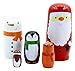 ZSYXM russische nistpuppen Weihnachtsschneemann Nisting Puppen Handgemachte Stapelspielzeug Set 6 Stücke for Kinder Holzpuppe