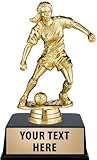 Crown Awards Soccer Trophies with Custom Engraving, 6' Personalized Girls Soccer Dribbler Trophy On Black Base 1 Pack Prime