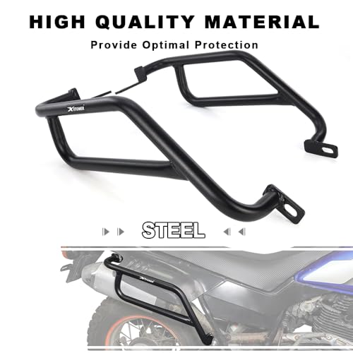 Xitomer Side Engine Guards Fit for 2025 2024 TW200 Crash Bars Saddle Support Compatible with TW200 1987-2025 Motorcycle Side Luggage Rack Guard Protector Frame Guard - Thumbnail 2