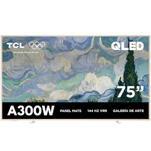 El Mejor Listado de pantalla 75 pulgadas Top 5. 47 TCL 75A300W Smart TV Pantalla NXTVision TV 75” 4K QLED Pro Google TV | HDR10 | Dolby Audio | WiFi y Bluetooth | Compatible con Alexa, Chromecast Integrado