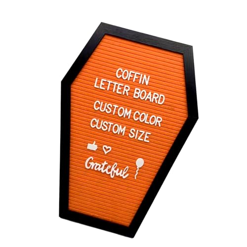 Tablero de letras de fieltro con letras, letrero de mensaje para fiesta de Halloween, ataúd de fieltro, mensaje gótico, decoración de Halloween