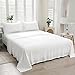 LIFETOWN 100% Jersey Knit Cotton Bed Sheet Ultra Soft T-Shirt Feel 1 Piece Flat Sheet Breathable Wrinkle-Free (Off White, Queen)