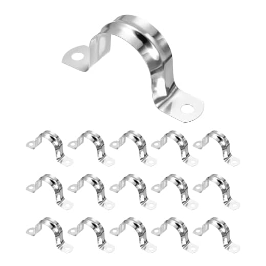 HARFINGTON 16pcs 1 3/8-Inch 35mm Conduit Clamps, M35 U Tube Pipe Clamp, Stainless Steel Rigid Pipe Strap, U Shaped Bracket with Two Hole for Pipe Tube Hose Wire Cord Fixing
