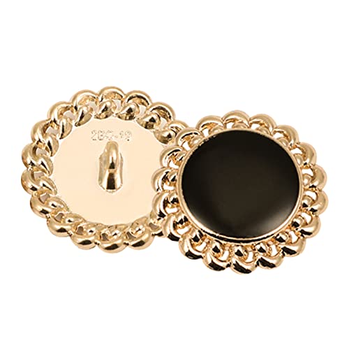 Hegebeck 20Pcs Metal Blazer Buttons , 25Mm 20Mm Gold Buttons For Blazer, Flower Shape Craft Black Buttons With Metal Shank Black Velvet Buttons For Women Coats Clothes Uniform Jacket Diy Decorations #TOP1