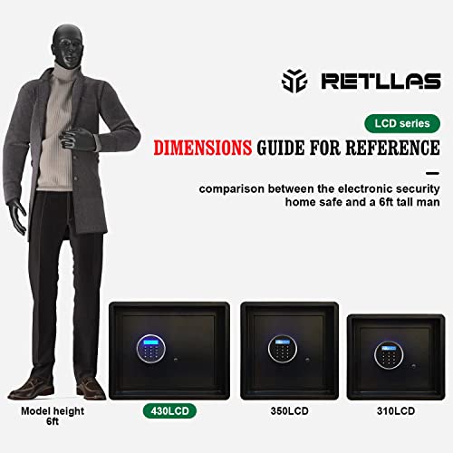 Retllas Floor Safe Fireproof Safe Box In-Ground Home Security Vault Underground Money Safe Electronic Diversion Hidden Safe,1.86Cu.ft(430Lcd-Electronic) #TOP7