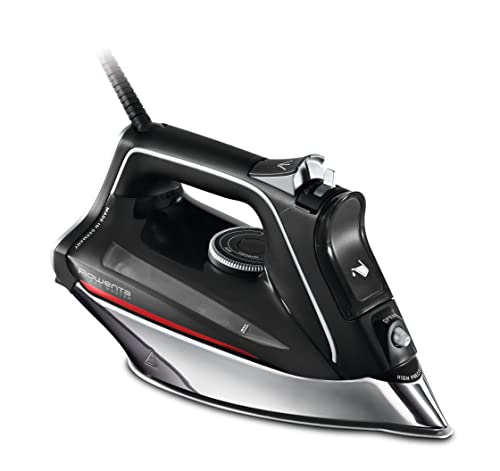 Rowenta DW8210D1 - Plancha (Plancha vapor-seco, Microsteam 400 soleplate, 2 m, 200 g/min, Negro, Rojo, 50 g/min) (Reacondicionado)