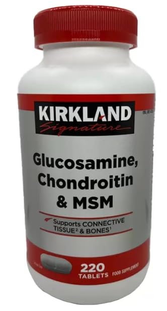 Kirkland Signature Glucosamina, condroitina e MSM, 220 compresse, formula a tripla azione per la salute, la flessibilità e la mobilità delle articolazioni