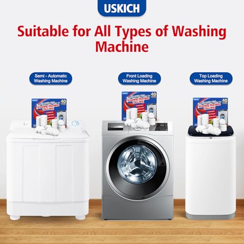 uskich washing machine cleaner descaler 40 pack-deep cleaning tablets for he front loader amp top load washerwasher machine cleaning tablets clean inside drum and laundry tub sealseptic safe