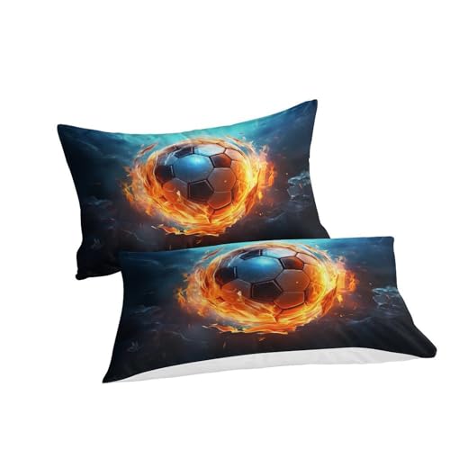 Funda nórdica de fútbol 200x200cm con 2 fundas de almohada de microfibra 3