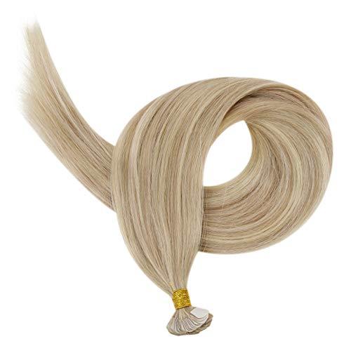 MINI Tape in Hair Extensions Human Hair 18inch Real Hair Extensions Ash Blonde and Blonde Highlighted Hair Extensions 20 Pieces Glue in Hair 20g