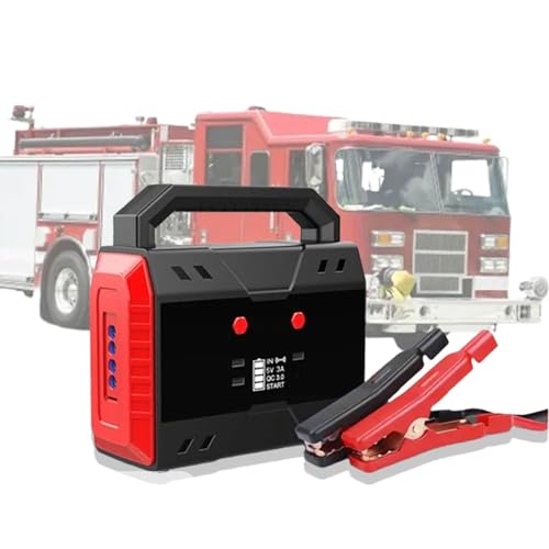 Arrancador de batería de coche, arrancador de energía portátil de 6000 A con salidas LED y USB, 1698000 mAh para vehículos de 12 V/24 V, clip de batería inteligente