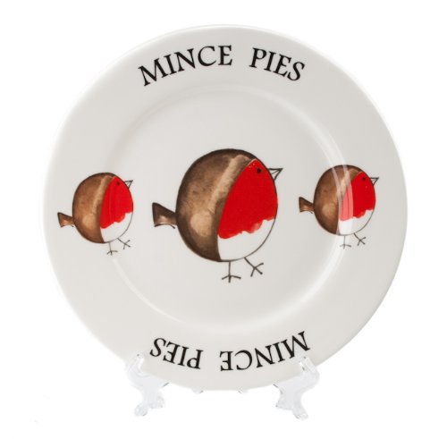 Redwood Fat Robin 20 cm Mince Pie Natale Piatto Bone China Nuovo