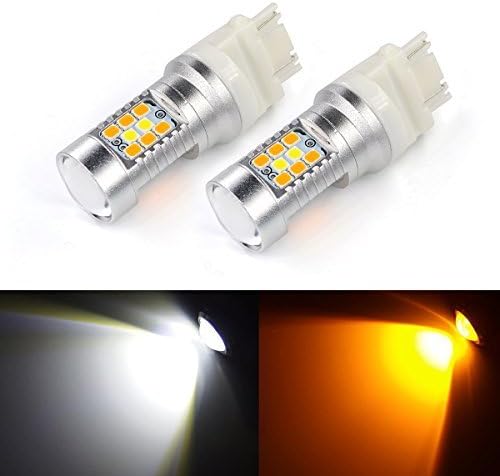 TOPOND Extremely Bright 3157 3155 3457 4157 Switchback LED Bulbs High Power 3030 SMD Chipsets Dual Color White/Yellow LED Lights Lamps for Turn Signal Lights