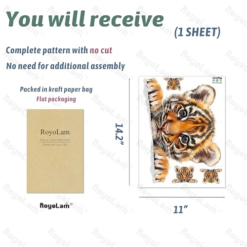 Vinilo Decorativo Tigre Peekaboo para Pared miniatura 4