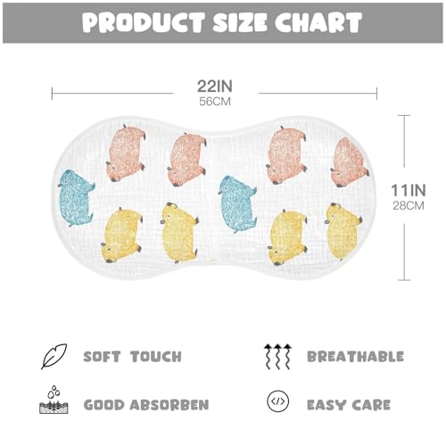 vvfelixl Muslin Burp Cloths Outline Water Rat Baby Washcloths for Baby Girl Boys 2 Pack2