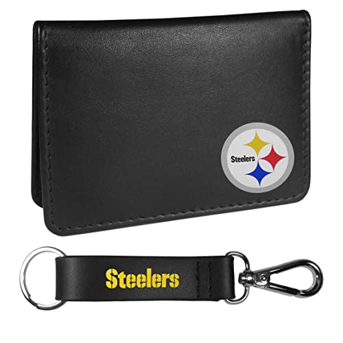 Siskiyou Sports NFL Pittsburgh Steelers Weekend Bi-fold Wallet & Strap Key Chain, Black, One Size