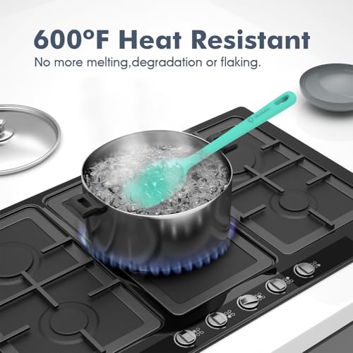 image for ChefAide 5 Pieces Silicone Spatula Set, Food Grade Rubber Spatula, Upg