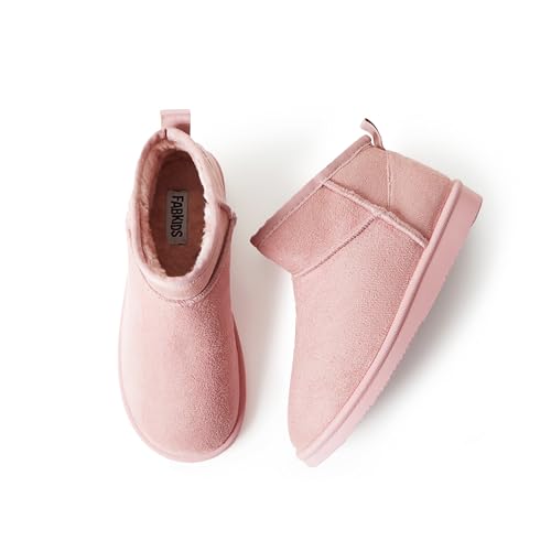Image of FabKids Girls' Warm Fleece Lined Platform Snow Boots Non-Slip Ankle Winter Boots