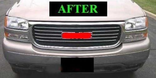fits 1999-2002 GMC SIERRA CHROME GRILLE GRILL KIT 2000 2001 99 00 01 02 1500 2500 3500 SLE SLT Z71 HD 4X4 EXT DENALI