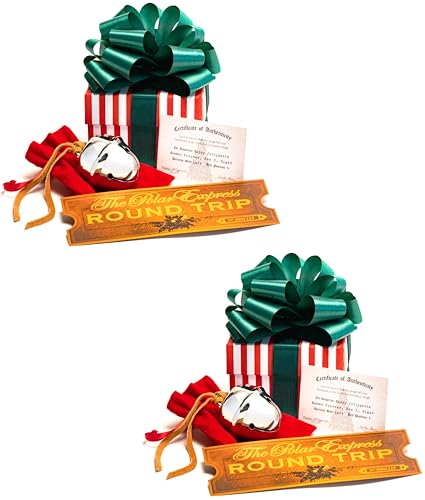 LILYDEAL Polar Express Schlittenglocke Geschenkset mit Hin- und Rückfahrticket (2) – Ansicht 1