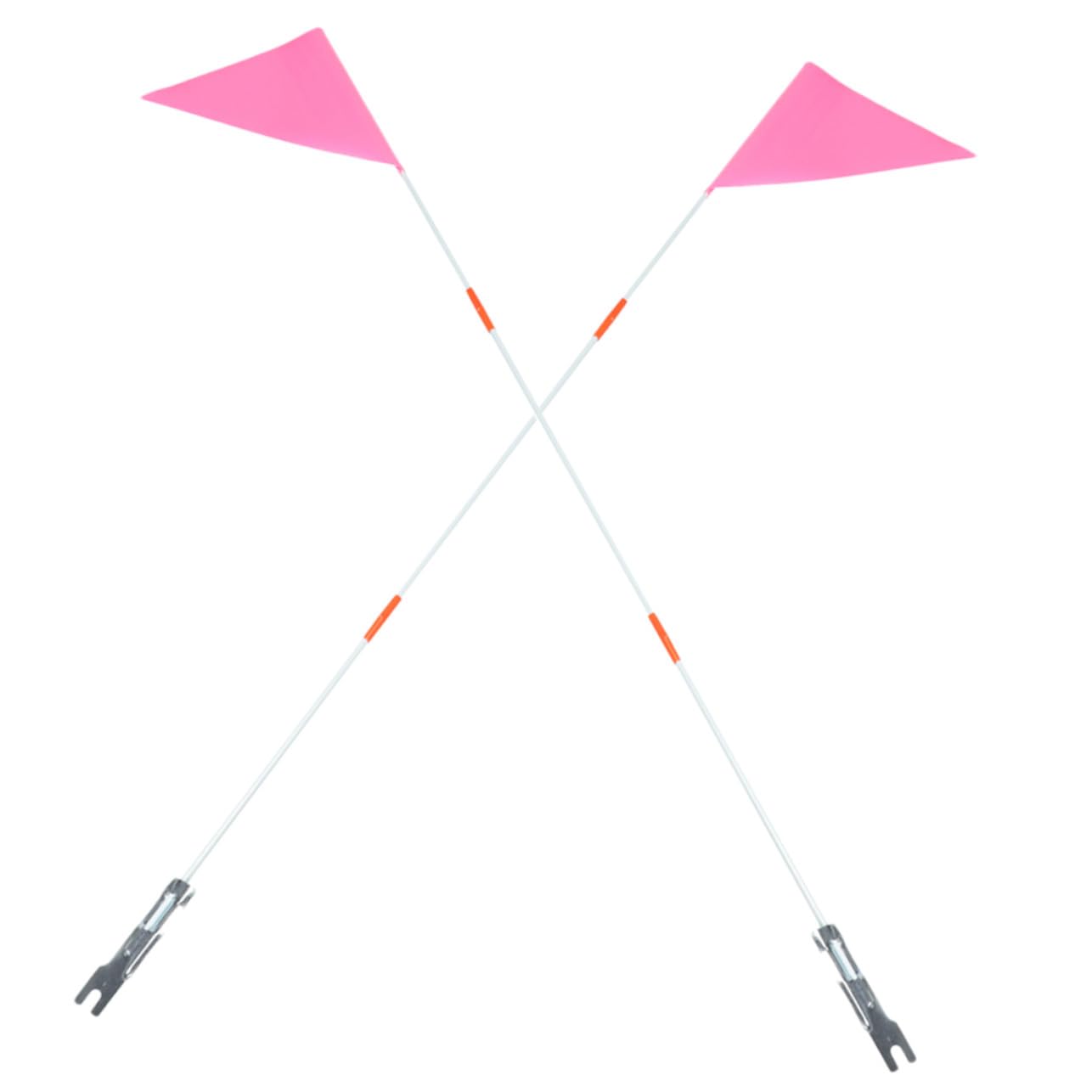 NOLITOY 2 Sets of Pink Bicycle Safety Flags with Glass Fiber Poles, Easy Installation and Smooth Surface, for Bikes and Karts during Sports Matches or Holidays
