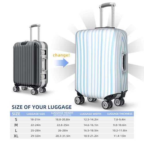Slim Vertical Light Blue Lines Elastic Travel Luggage Covers Dustproof Scratch-Resistant Suitcase Protector Fit 22-24 Inch4