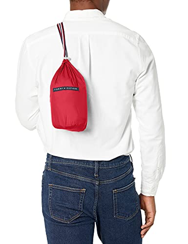 Tommy Hilfiger Men's Lightweight Water Resistant Packable Down Puffer Jacket (Standard and Big & Tall), Crimson, X-Large4