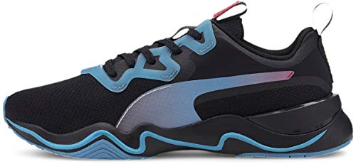 PUMA womens Zone,Puma Black-ethereal Blue,7.5