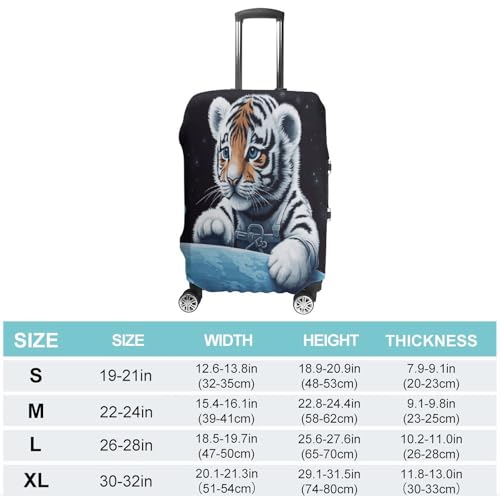 Housse de valise Little Tiger in Space en polyester blanc taille S - 2