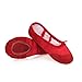 DoGeek Chaussure de Danse Ballerine Femme Chaussure Ballet Homme Chaussures de Pilates Danse Classique Chaussures de Yoga Gymnastique Split Plate Ballet Doux Toile Chaussons, Rouge, 38 EU
