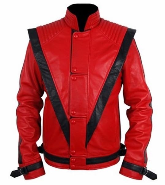 SAYA OUTFITMJ Thriller Red Faux leather Jacket, XXS-3XL